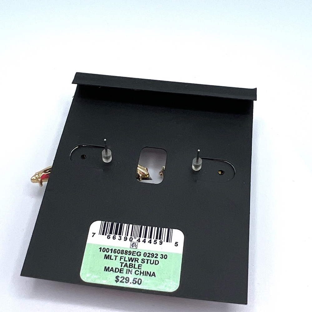Inc International Concepts Multicolor Crystal Flower Drop Earrings in Gold-Tone - Picture 4 of 6